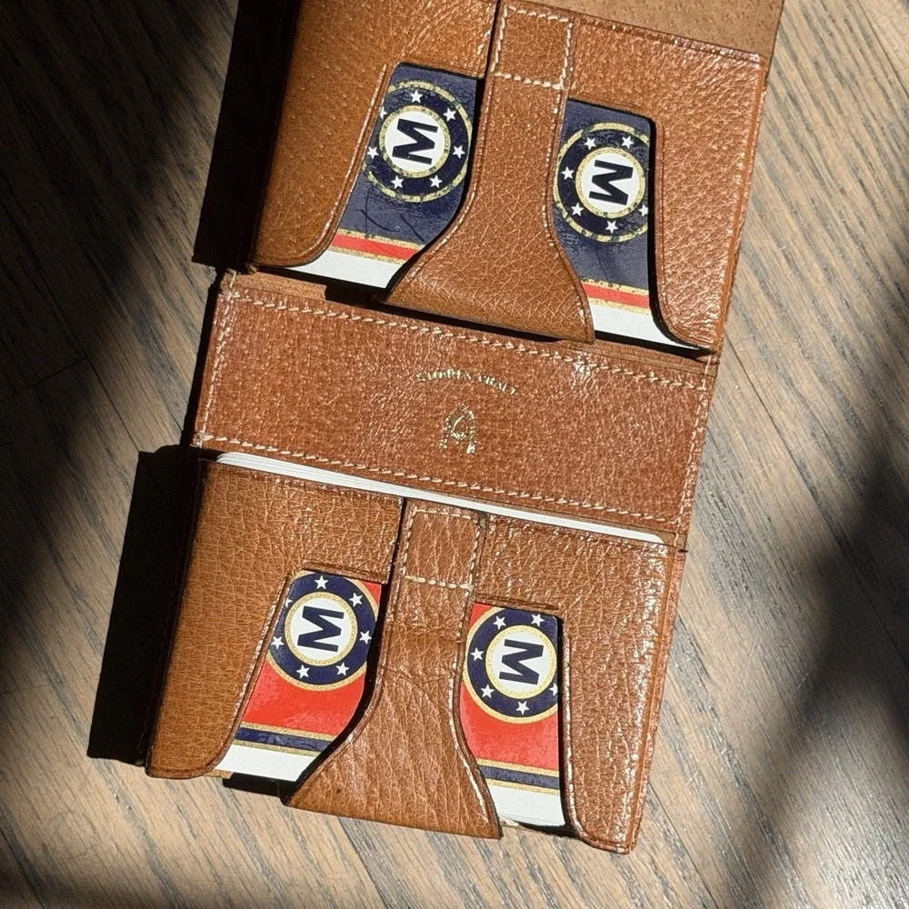 Vtg Double Deck SS Lurline Cruiseline Tiki Playing Cards Rare Leather Case